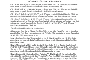 Thông tư 25/2013/TT-BGDĐT Quy chế tổ chức hoạt động Hội đồng Chức danh giáo sư