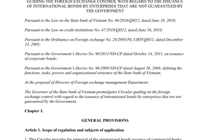 Circular No.17/2013/TT-NHNN issuance of international bonds by enterprises