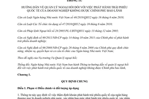 Thông tư 17/2013/TT-NHNN quản lý ngoại hối về phát hành trái phiếu quốc tế