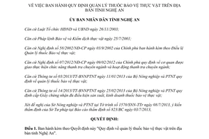 Quyết định 37/2013/QĐ-UBND quản lý thuốc bảo vệ thực vật Nghệ An