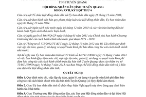 Nghị quyết 08/2013/NQ-HĐND kinh phí đảm bảo công tác cải cách hành chính Tuyên Quang