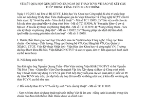 Thông báo 454/TB-BGTVT kết quả xem xét dự thảo TCVN bảo vệ kết cấu thép công trình 2013
