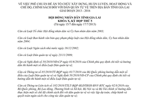 Nghị quyết 76/2013/NQ-HĐND chế độ chính sách dân quân tự vệ Gia Lai 2013 2016