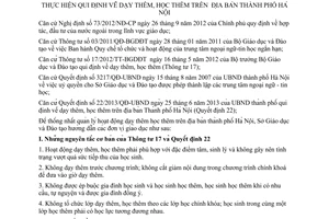 Hướng dẫn 5898/HD-SGD&ĐT dạy thêm học thêm Hà Nội 2013