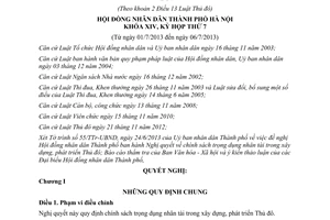 Nghị quyết 14/2013/NQ-HĐND trọng dụng nhân tài xây dựng phát triển Thủ đô Hà Nội