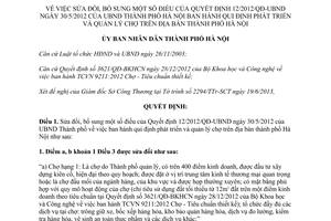 Quyết định 26/2013/QĐ-UBND sửa đổi Quyết định phát triển quản lý chợ Hà Nội