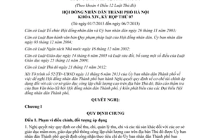 Nghị quyết 15/2013/NQ-HĐND cơ chế tài chính cơ sở giáo dục công lập Hà Nội