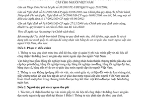 Thông tư 95/2013/TT-BTC mức thu quản lý phí xác minh giấy tờ văn bằng nước ngoài cấp