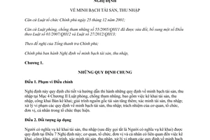 Nghị định 78/2013/NĐ-CP minh bạch tài sản thu nhập