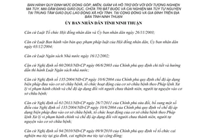 Quyết định 42/2013/QĐ-UBND đóng góp hỗ trợ đối tượng nghiện ma túy Ninh Thuận