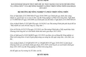 Quyết định 1651/QĐ-BNN-TCCB năm 2013 đề án đẩy mạnh cải cách chế độ công vụ công chức