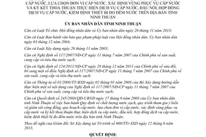 Quyết định 43/2013/QĐ-UBND sửa đổi Quy định chất lượng nước sạch Ninh Thuận