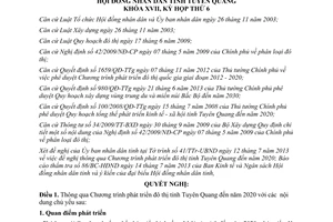 Nghị quyết 15/NQ-HĐND 2013 Chương trình phát triển đô thị Tuyên Quang đến 2020