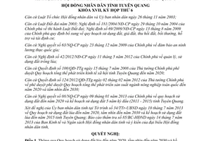 Nghị quyết 16/NQ-HĐND 2013 Quy hoạch sử dụng đất lúa đến năm 2020 Tuyên Quang