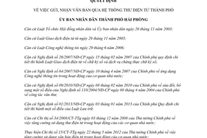 Quyết định 1377/2013/QĐ-UBND gửi nhận văn bản thư điện tử Hải Phòng