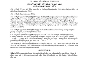 Nghị quyết 96/2013/NQ-HĐND phòng chống vi phạm pháp luật thanh thiếu niên Quảng Ninh