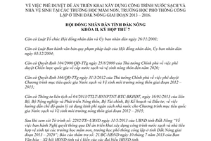 Nghị quyết 19/2013/NQ-HĐND triển khai xây dựng công trình nước sạch trường học Đắk Nông 2013 2016