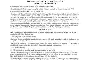 Nghị quyết 89/2013/NQ-HĐND hỗ trợ ưu tiên đầu tư vào khu công nghiệp khu kinh tế Quảng Ninh