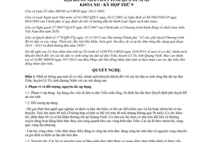 Nghị quyết 101/2013/NQ-HĐND chính sách khuyến khích hộ dân ra sinh sống lâu dài tại đảo Trần Quảng Ninh