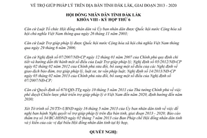 Nghị quyết 95/2013/NQ-HĐND trợ giúp pháp lý 2013 2020 Đắk Lắk