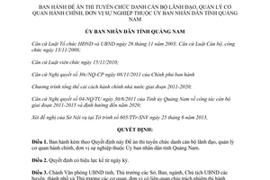 Quyết định 2222/QĐ-UBND 2013 Đề án thi tuyển cán bộ lãnh đạo quản lý Quảng Nam