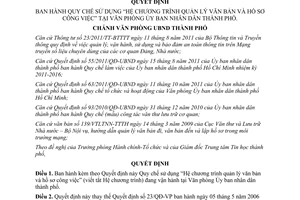 Quyết định 182/QĐ-VP năm 2013 sử dụng chương trình quản lý văn bản công việc Hồ Chí Minh