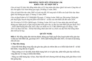 Nghị quyết 94/2013/NQ-HĐND quy hoạch phát triển giáo dục đào tạo Đắk Lắk 2011 2020 định hướng 2025