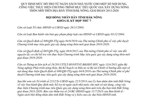 Nghị quyết 21/2013/NQ-HĐND mức hỗ trợ từ ngân sách nhà nước xây dựng nông thôn mới Đắk Nông