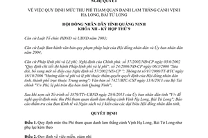 Nghị quyết 88/2013/NQ-HĐND Phí tham quan danh lam thắng cảnh Vịnh Hạ Long Bái Tử Long