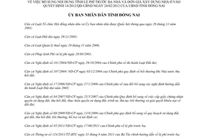 Quyết định 42/2013/QĐ-UBND tính lệ phí trước bạ nhà đơn giá xây dựng nhà ở Đồng Nai