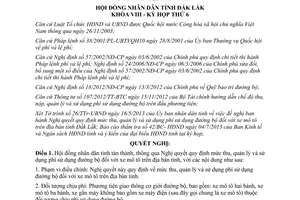 Nghị quyết 90/2013/NQ-HĐND mức thu quản lý sử dụng phí đường bộ Đắk Lắk