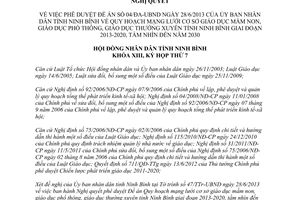 Nghị quyết 07/NQ-HĐND năm 2013 quy hoạch mạng lưới giáo dục Ninh Bình 2013 2020
