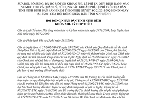 Nghị quyết 04/2013/NQ-HĐND mức thu quản lý sử dụng phí lệ phí Ninh Bình