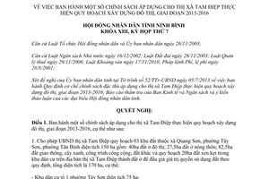 Nghị quyết 06/2013/NQ-HĐND quy hoạch xây dựng đô thị 2013 2016 Ninh Bình