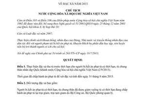 Quyết định 1251/2013/QĐ-CTN về đặc xá năm 2013