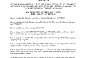 Nghị quyết 07/2013/NQ-HĐND thời gian hưởng chế độ cán bộ tại huyện Hớn Quản