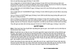 Quyết định 45/2013/QĐ-UBND bảng đơn giá thu gom vận chuyển chôn lấp rác thải Ninh Thuận