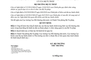 Quyết định 1902/QĐ-BTP năm 2013 thủ tục hành chính bồi thường nhà nước thi hành án dân