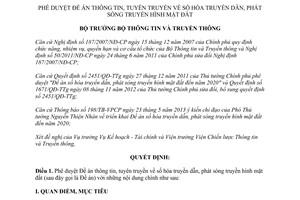 Quyết định 891/QĐ-BTTTT năm 2013 tuyên truyền số hóa truyền dẫn phát sóng truyền hình mặt đất