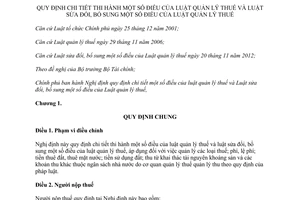 Nghị định 83/2013/NĐ-CP hướng dẫn Luật quản lý thuế sửa đổi 2012