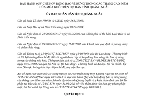 Quyết định 31/2013/QĐ-UBND hợp đồng bảo vệ rừng mùa khô Quảng Ngãi