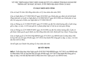 Quyết định 1064/QĐ-UBND 2013 phí trông giữ xe đạp xe máy ô tô Cà Mau