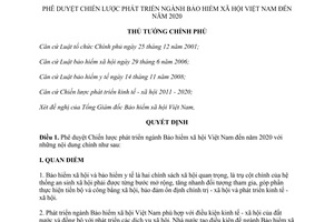 Quyết định 1215/QĐ-TTg năm 2013 Chiến lược phát triển Bảo hiểm xã hội đến 2020