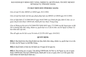 Quyết định 342/2013/QĐ-UBND chức năng nhiệm vụ cơ cấu tổ chức Sở Ngoại vụ Bắc Giang
