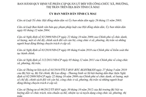 Quyết định 07/2013/QĐ-UBND phân cấp quản lý công chức xã Cà Mau