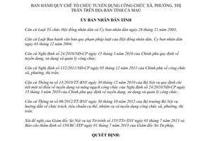 Quyết định 08/2013/QĐ-UBND Quy chế tuyển dụng công chức xã Cà Mau