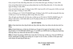 Quyết định 11/2013/QĐ-UBND dạy học thêm Cao Bằng