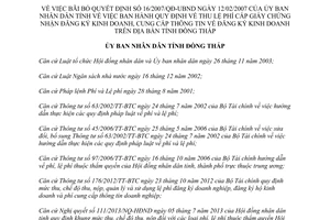 Quyết định 713/QĐ-UBND-HC 2013 bãi bỏ Quyết định 16/2007/QĐ-UBND Đồng Tháp