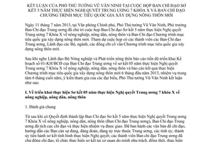 Thông báo 267/TB-VPCP kết luận Sơ kết 5 năm thực hiện Nghị quyết Trung ương 7 Khóa X