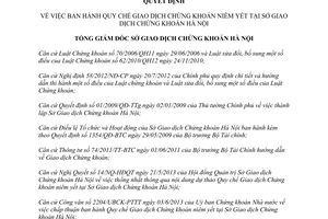 Quyết định 345/QĐ-SGDHN 2013 Quy chế Giao dịch Chứng khoán niêm yết Hà Nội